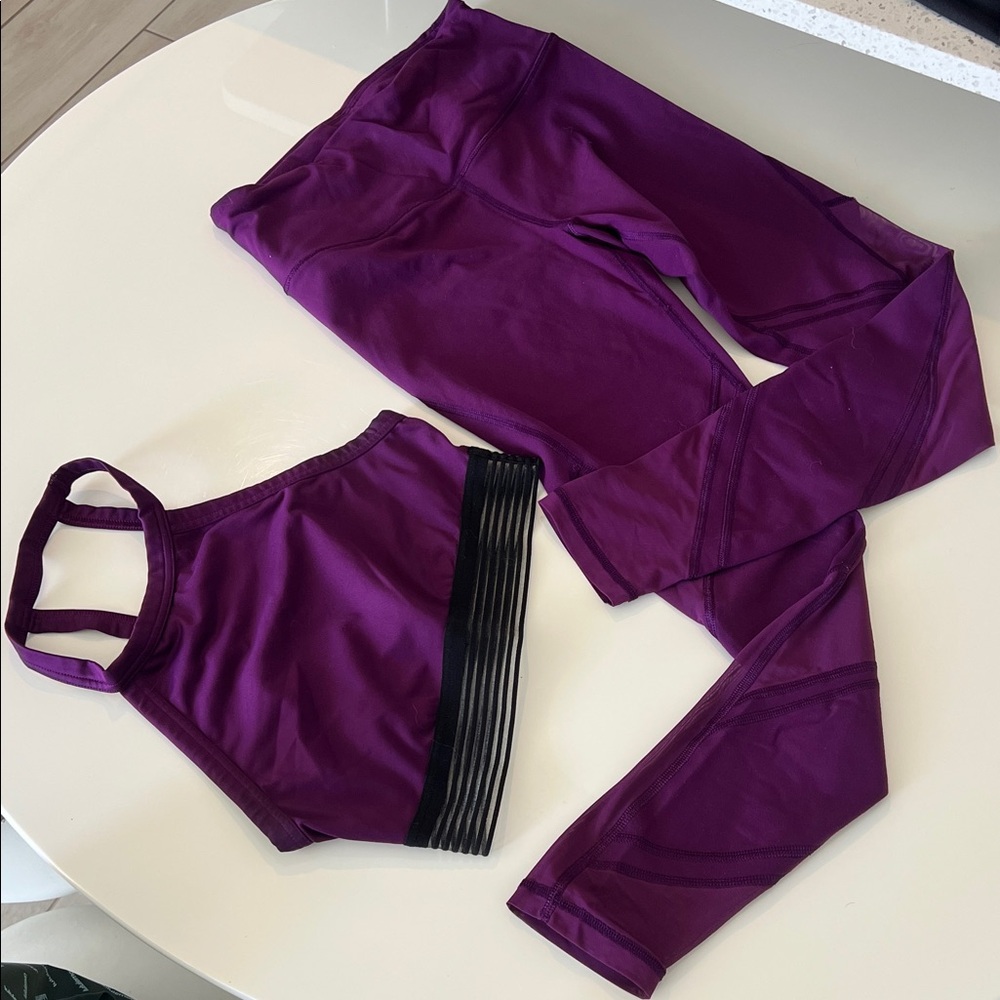 Victoria's Secret Purple Track Pants & Crop Tank Set
